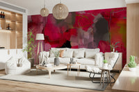 Artistic Pink Wall Mural – Vibrant abstract composition in multiple pink hues adding energy and style to any room.