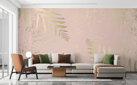 Artistic floral wallpaper mural for a soft ambiance.