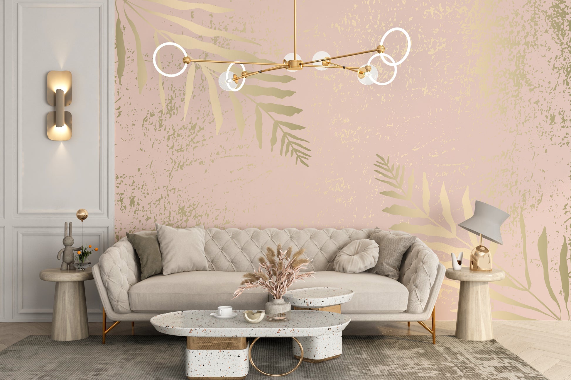 Elegant leaf pattern for modern wallpaper