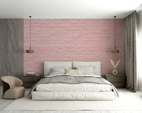 Soft pink brick mural for a soothing, peaceful space

