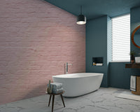 Gentle pink brick mural adding calm to your space

