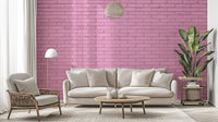 Minimalist rose brick wallpaper for stylish nurseries.