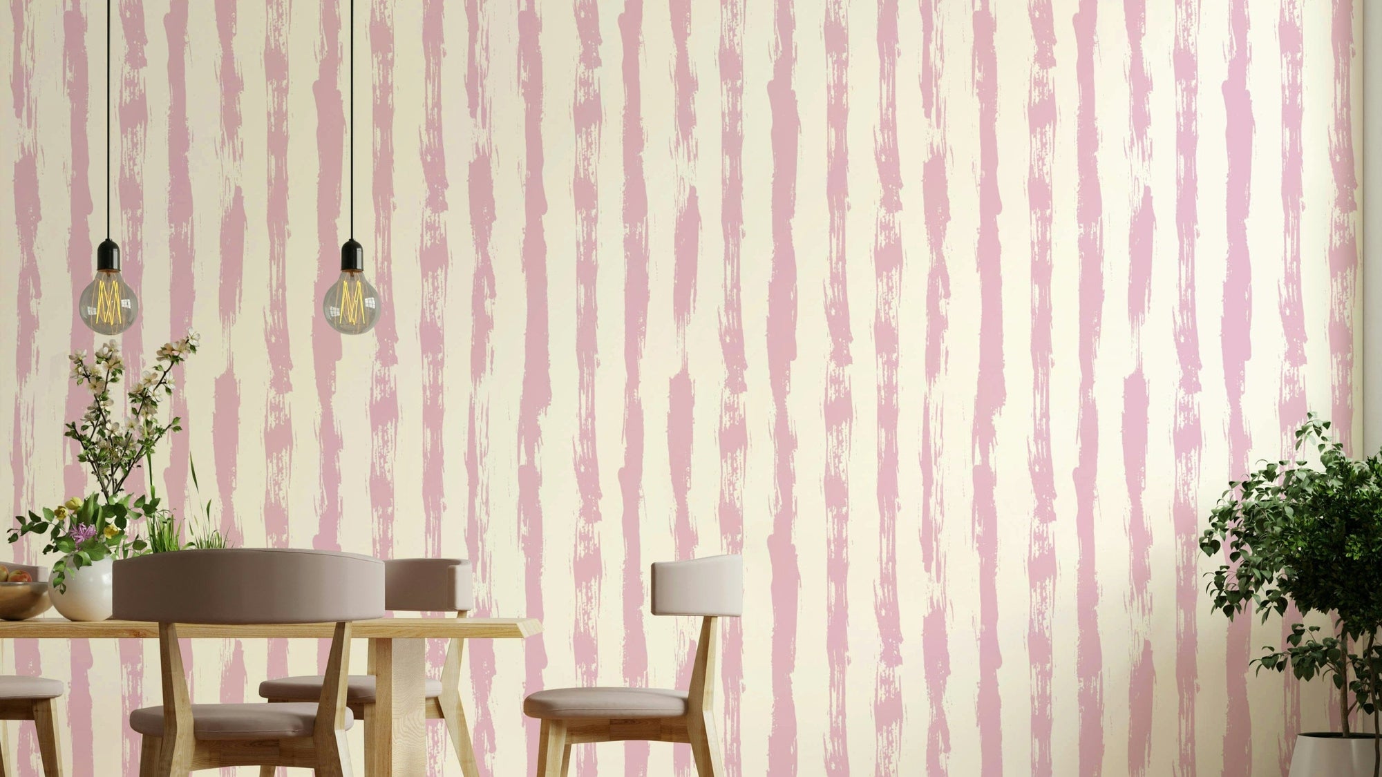 The mural is created for an entire wall, providing a unique backdrop.
