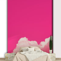 A graceful subtle color wall mural in bright, fun tones.

