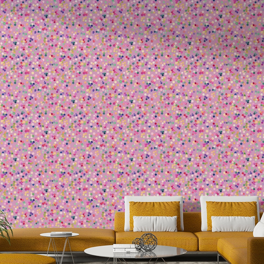 Confetti Festive Colorful Dots Pink Wallpaper⁠