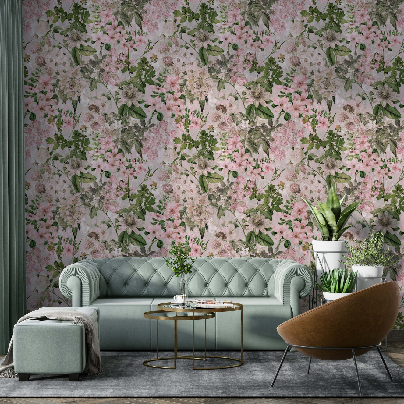 Wallpaper with a unique, natural botanical design

