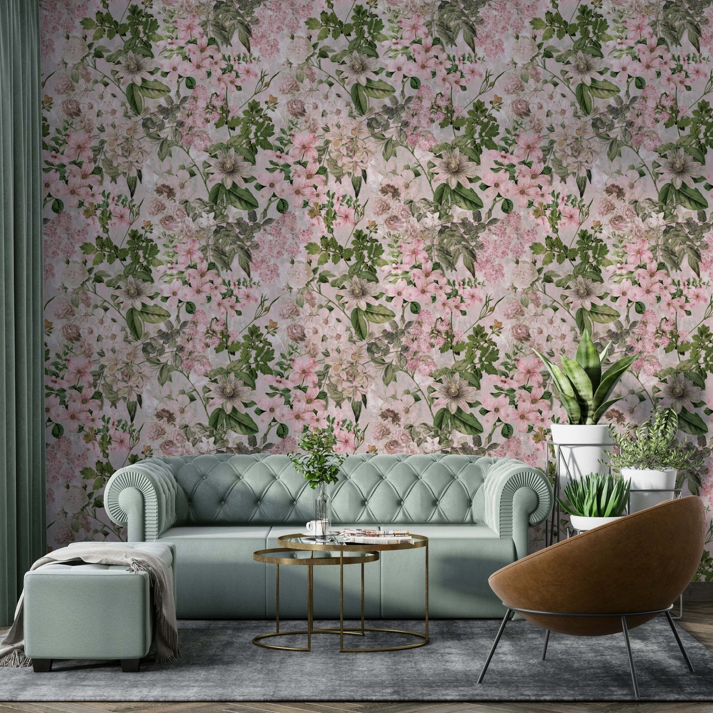 Wallpaper with a unique, natural botanical design

