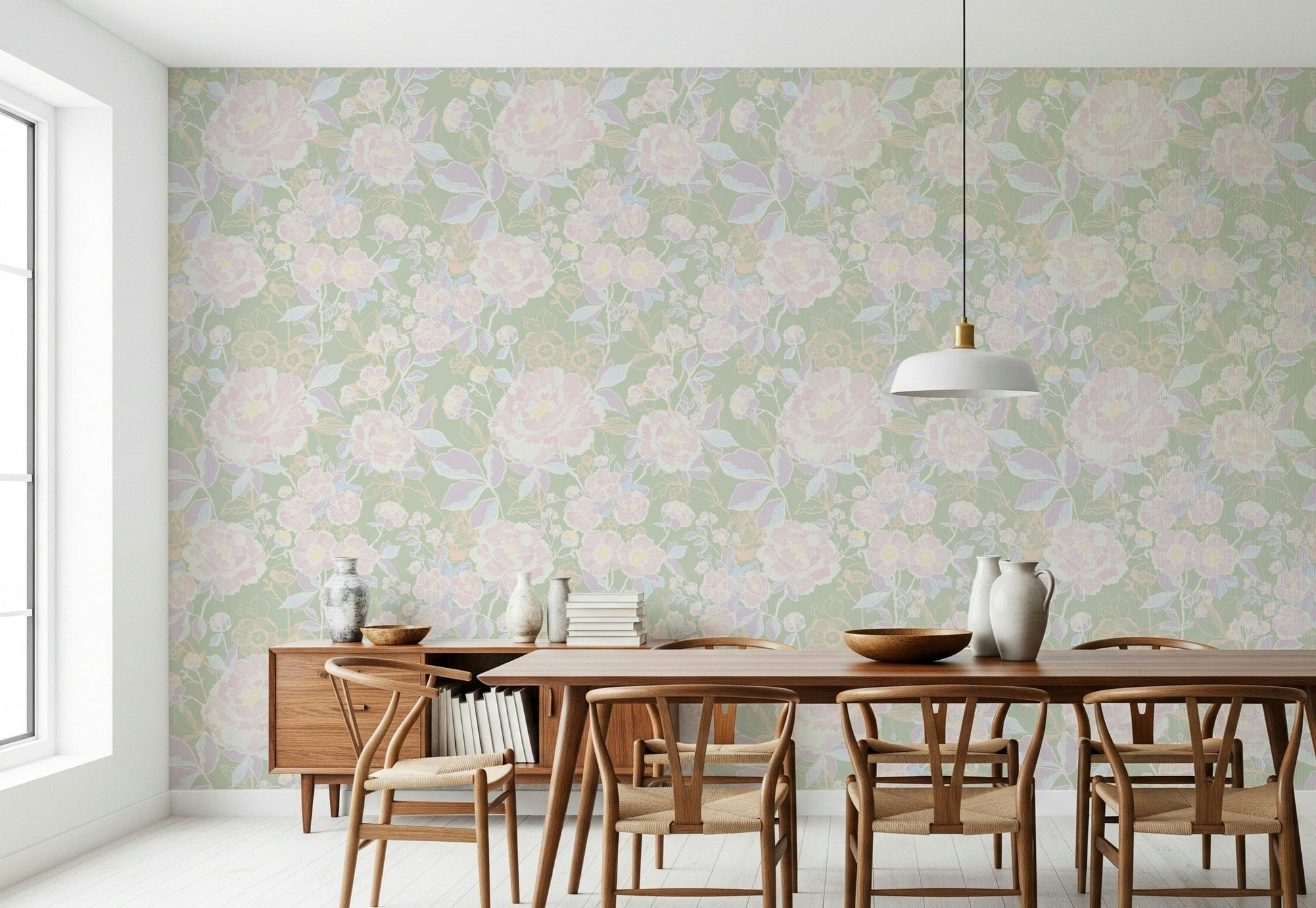 Whispering meadow Soft Botanical wallpaper for walls classic aesthetic.