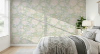Pastel floral Soft Botanical peel and stick wallpaper mural.