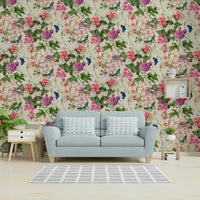 Pink Floral delicate wall mural

