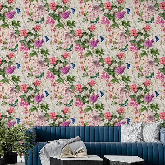 Pink Floral elegant wallpaper

