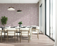 Pink Whisper Florals peel and stick wallpaper dusty rose