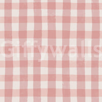 Delicate light-pink gingham wallpaper featuring a balanced check pattern.