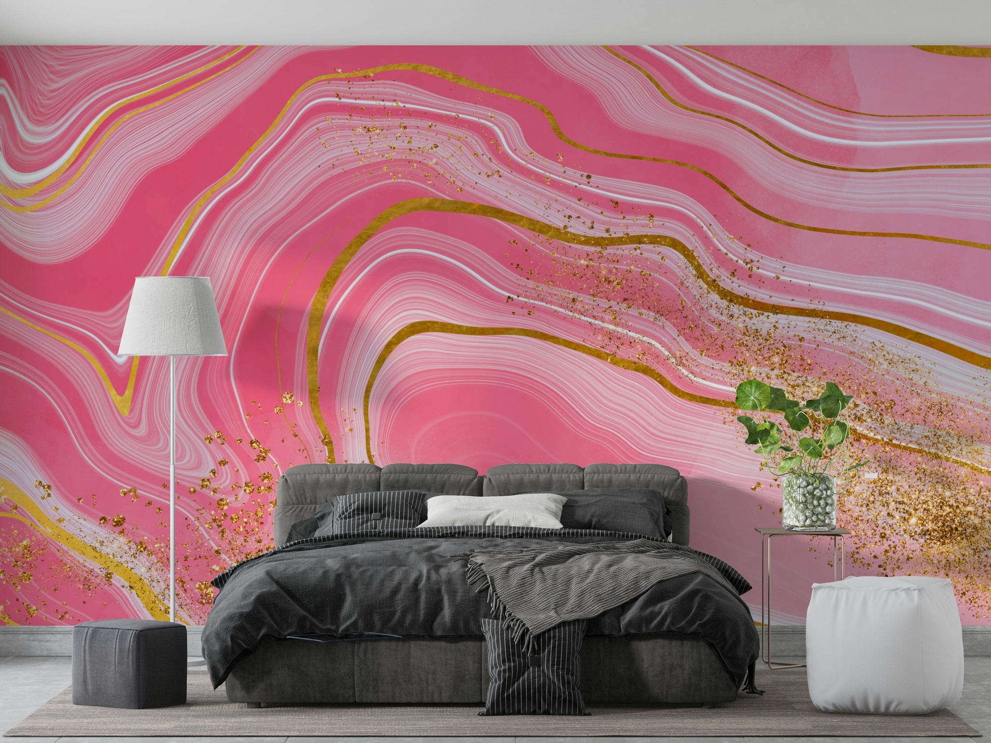 The wallpaper is perfect for an accent wall.

