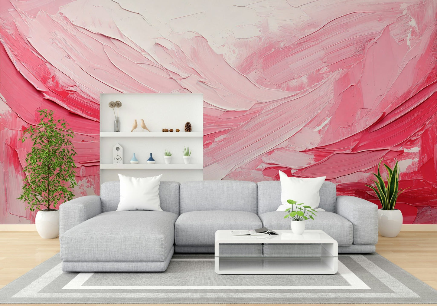 Pastel mural with painterly texture and depth

