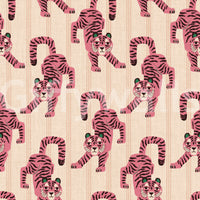 Pink Jumping Tiger Jewel Jungle Wallpaper⁠