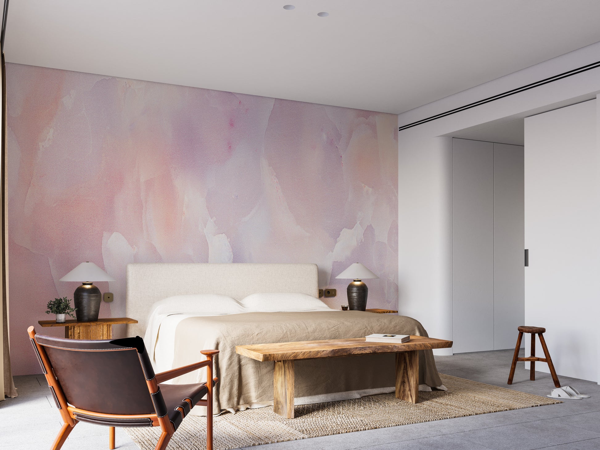 Pink Marble Textured Wallpaper Mural - Giffywalls