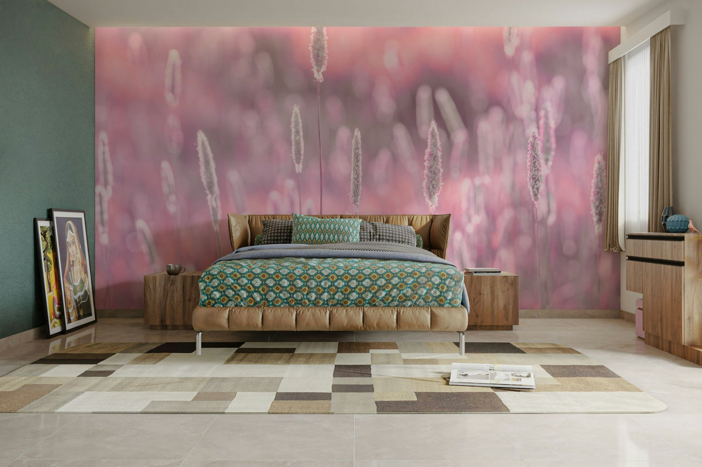 Soft pink floral design for cozy spaces

