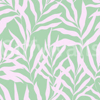 A seamless pattern of palm leaves on a wall

