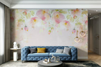 Soft pink floral wallpaper

