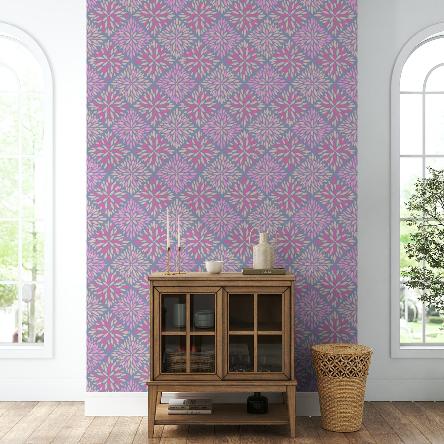 Dahlia Diamonds bohemian wall mural