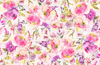 Beautifully rendered blush and violet wallpaper design.