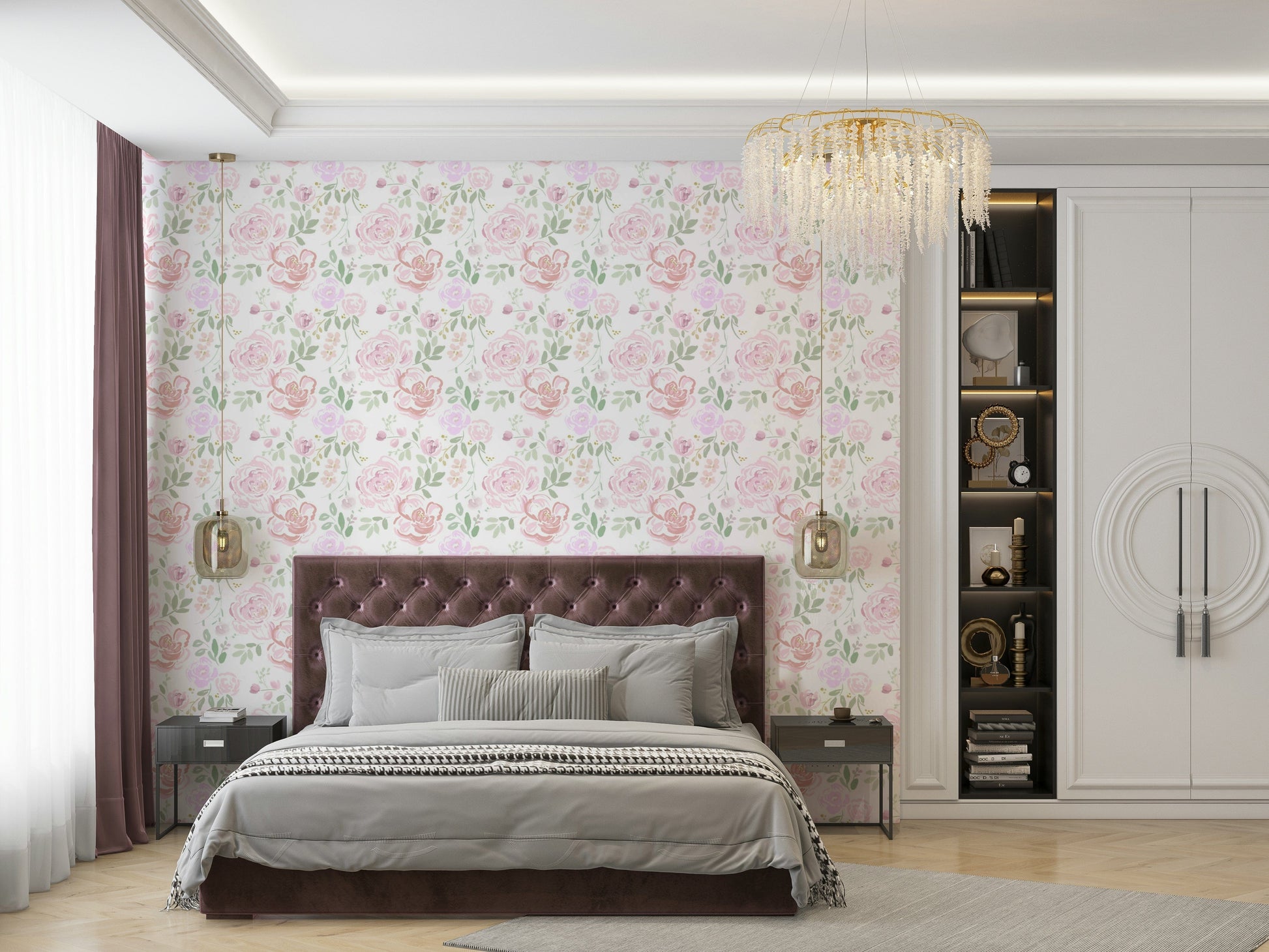 An artistic nature inspired mural for home decor.

