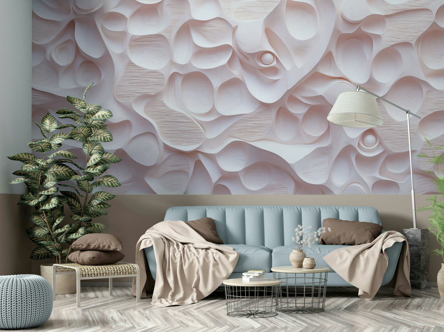 The sculpted surface is the central focus of the image.

