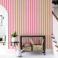 Pink Stripe Delight Wallpaper featuring a classic and playful linear pattern.