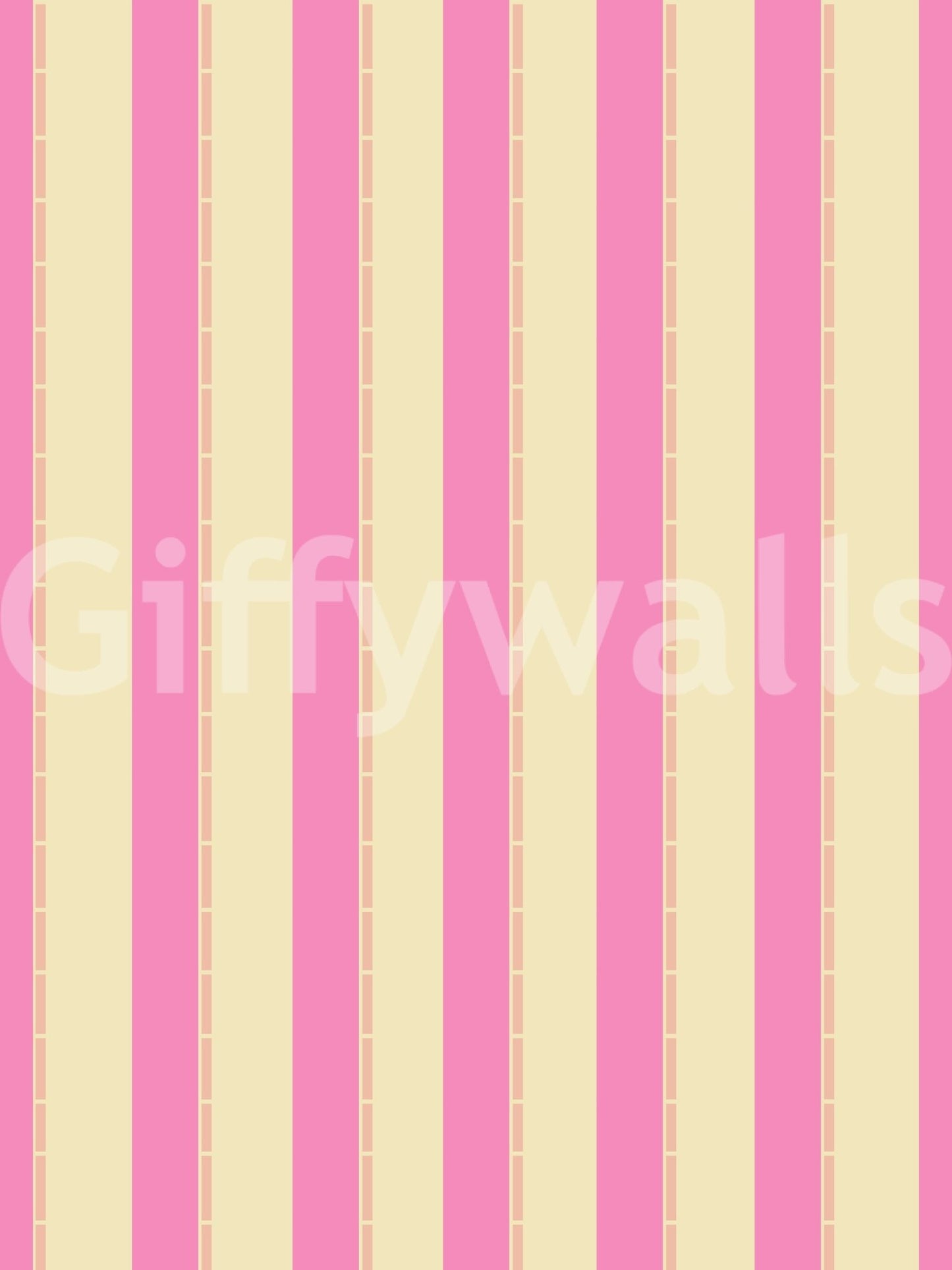 Pink Stripe Delight Wallpaper used to create a sense of height on a wall.