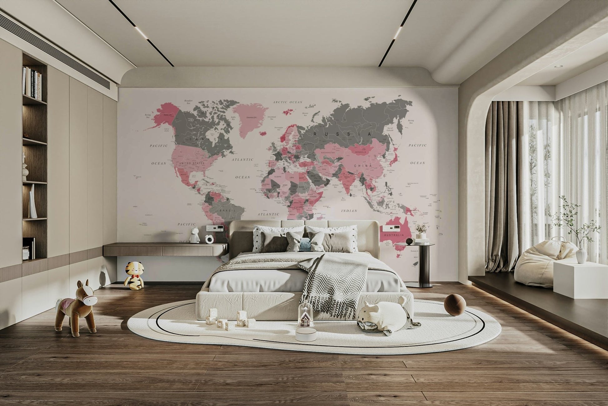 Atlas design with pink background

