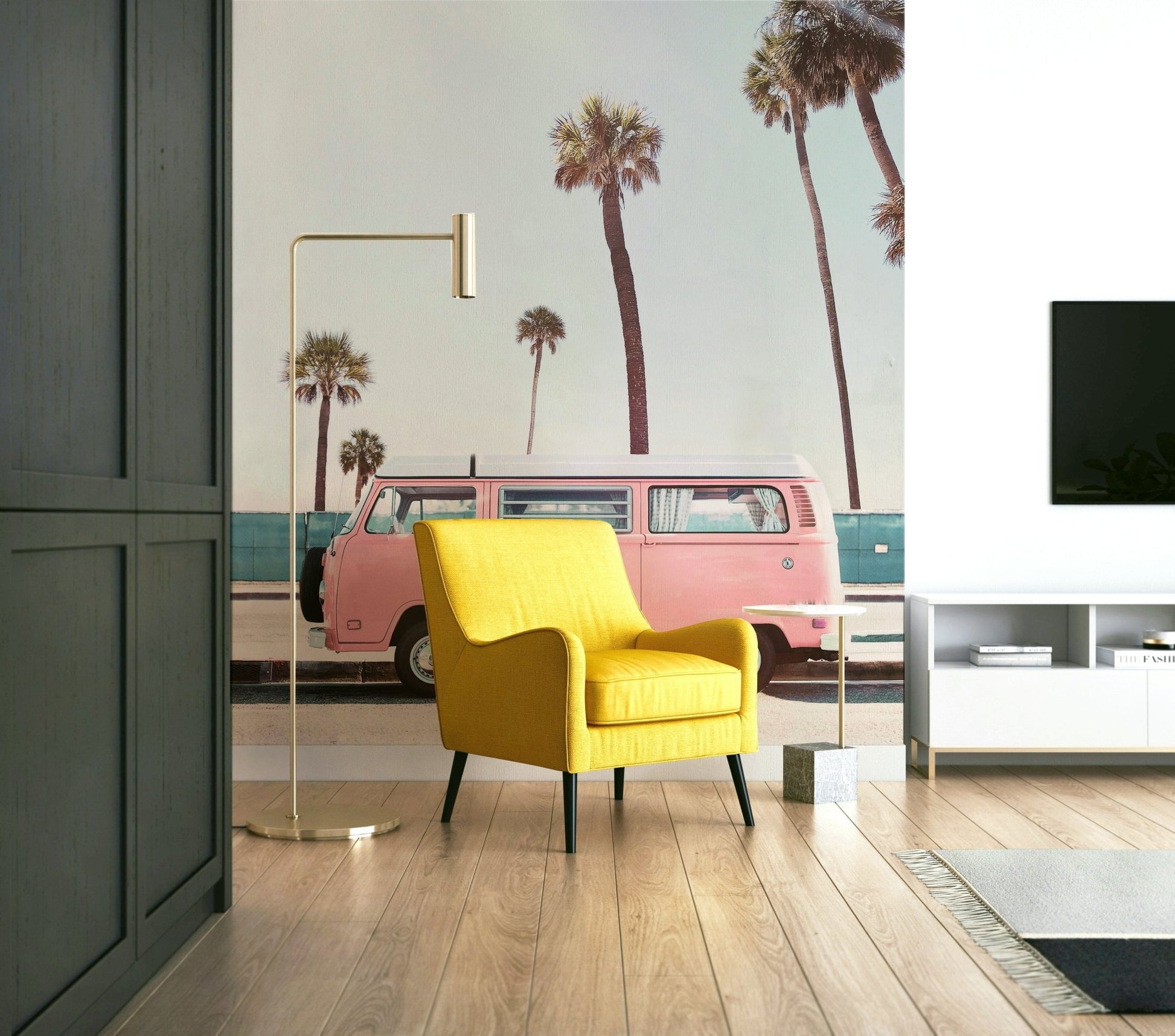 pink and teal coastal wall decor

