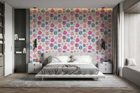 Hand-painted watercolor dot pattern in pink

