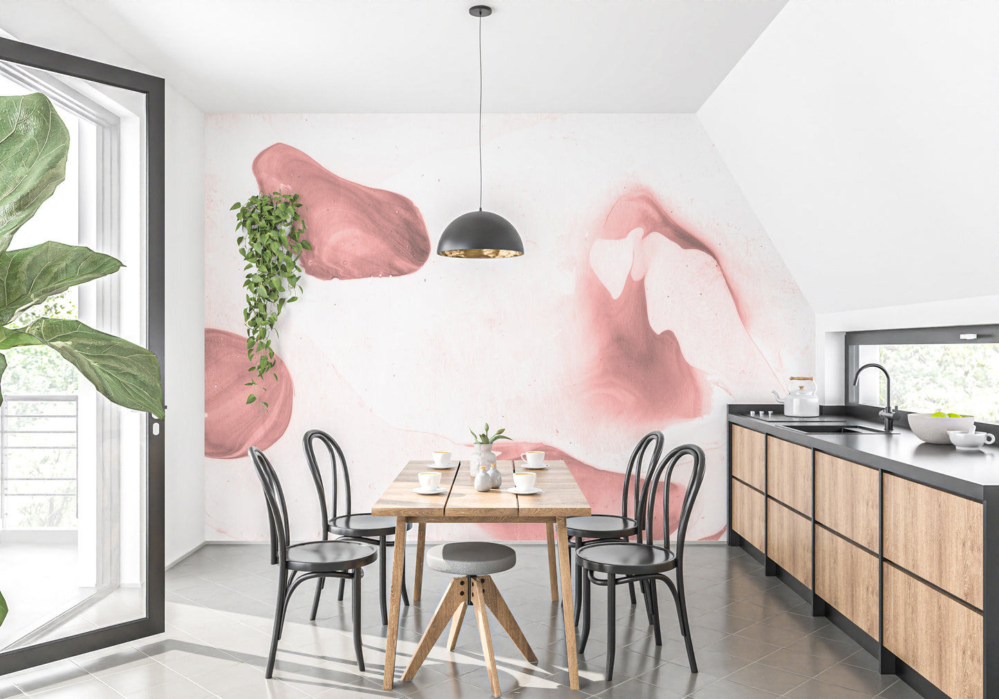 Bespoke watercolor wall murals
