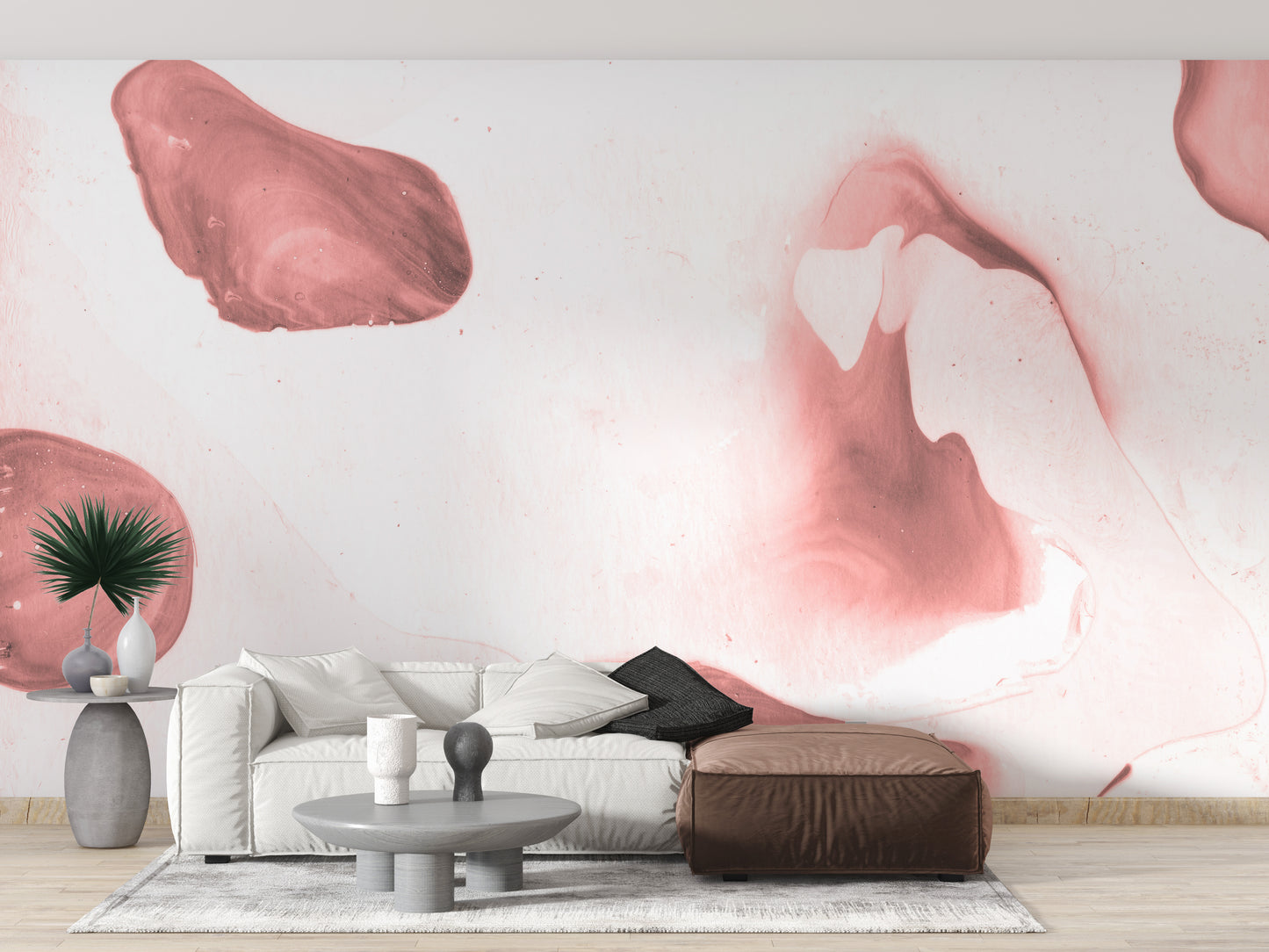 Creative watercolor pink mural