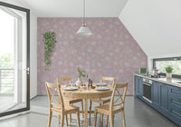 Artistic Pink Whisper Florals wallpaper for walls serene foliage