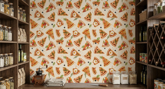 Pizza Time Wallpaper for pantry wall