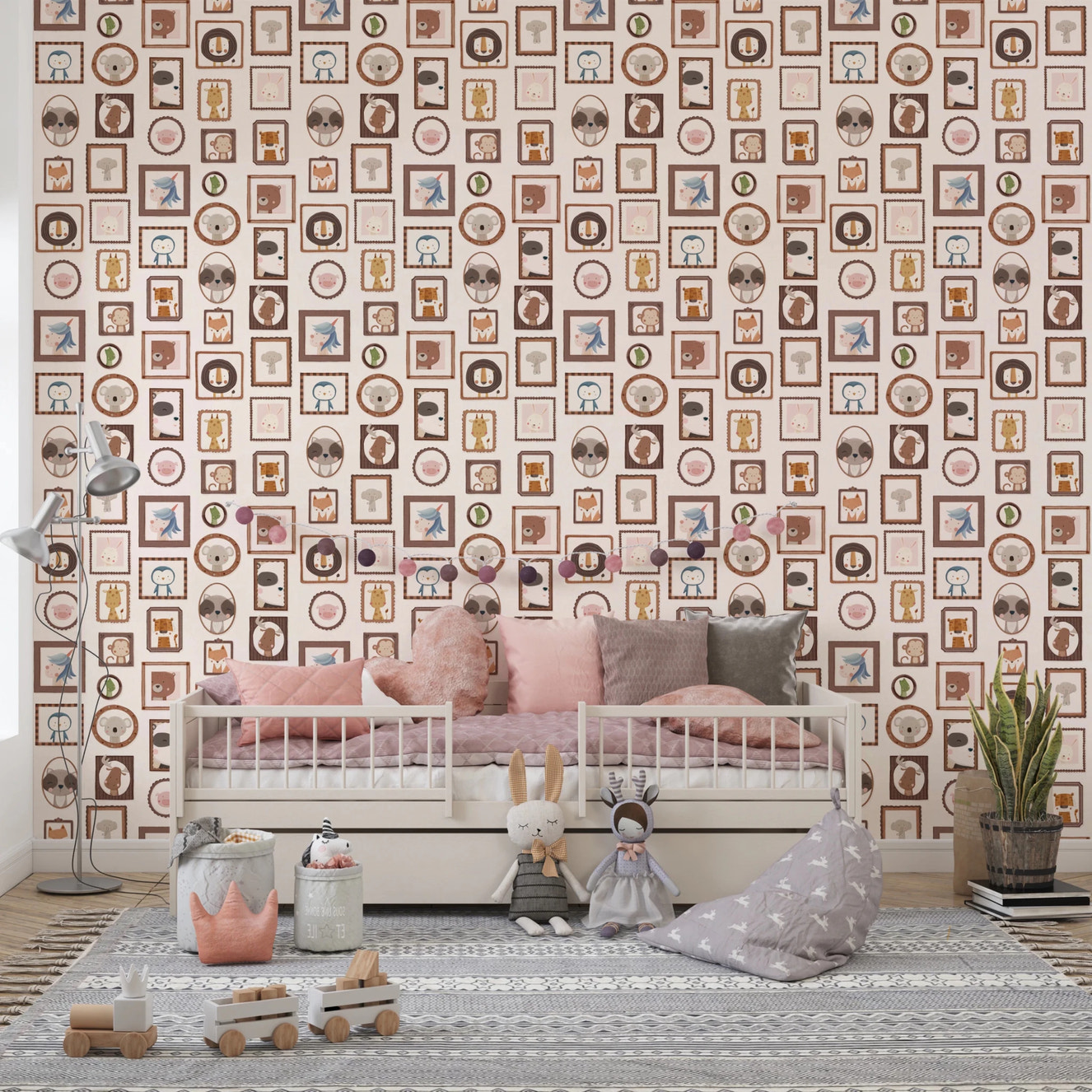 Playful Animal Portraits Wallpaper⁠