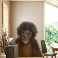 Jungle adventure mural with baby monkey artwork

