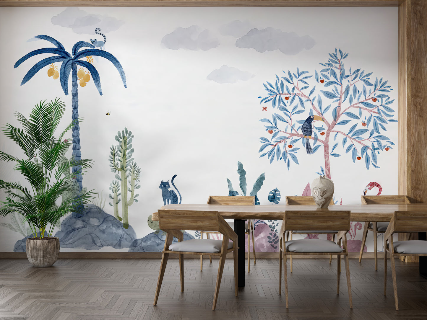 Playful Wildlife Wall Mural - Giffywalls