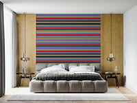 Bold colored 1950s Lavender Purple Blue Red Black aesthetic wallpaper.
