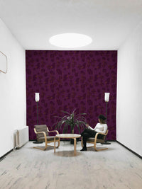 Boho Jewel Tone plum leaves wallpaper