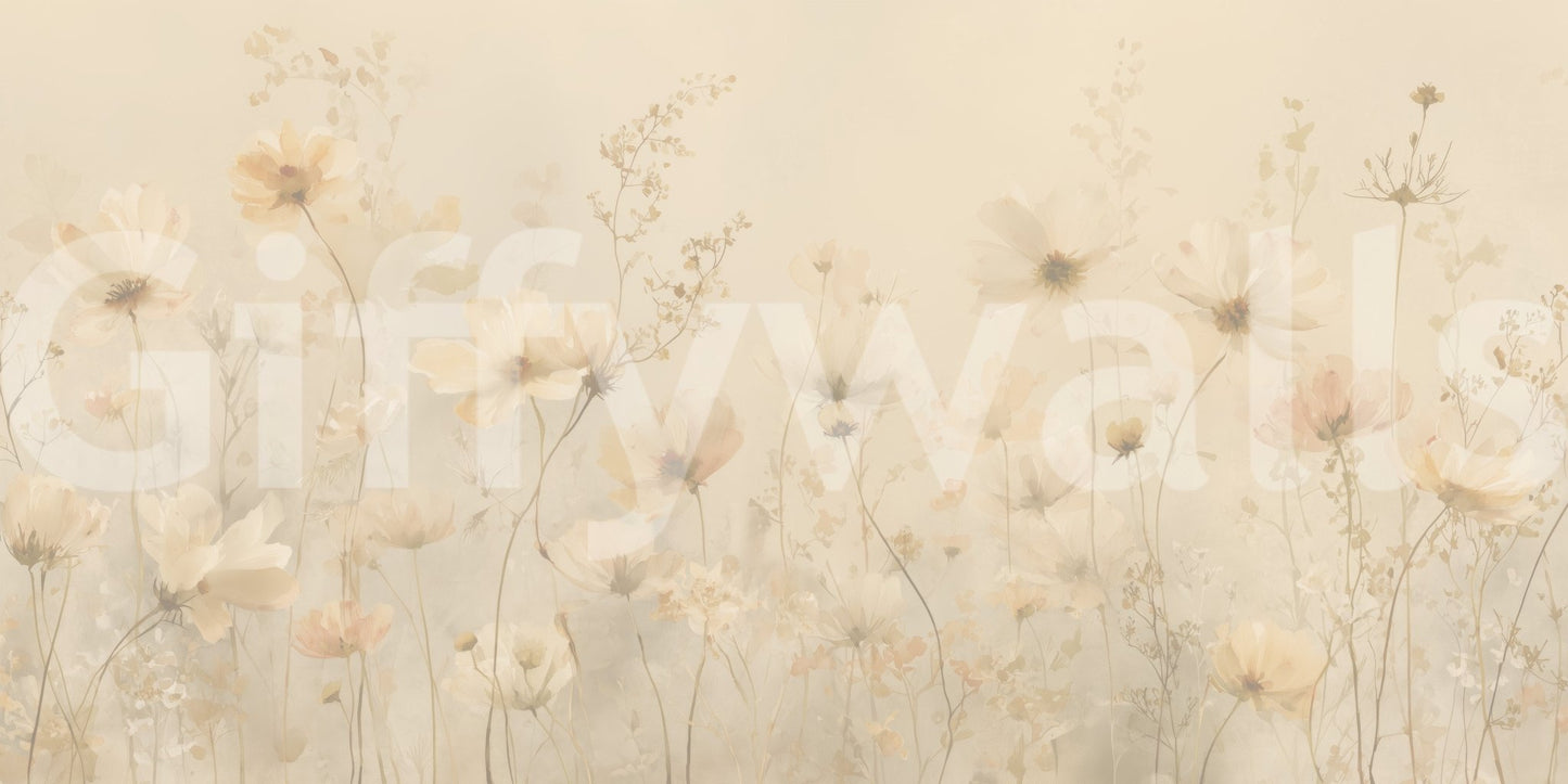 Poetic Soft Floral – Honey Wall Mural