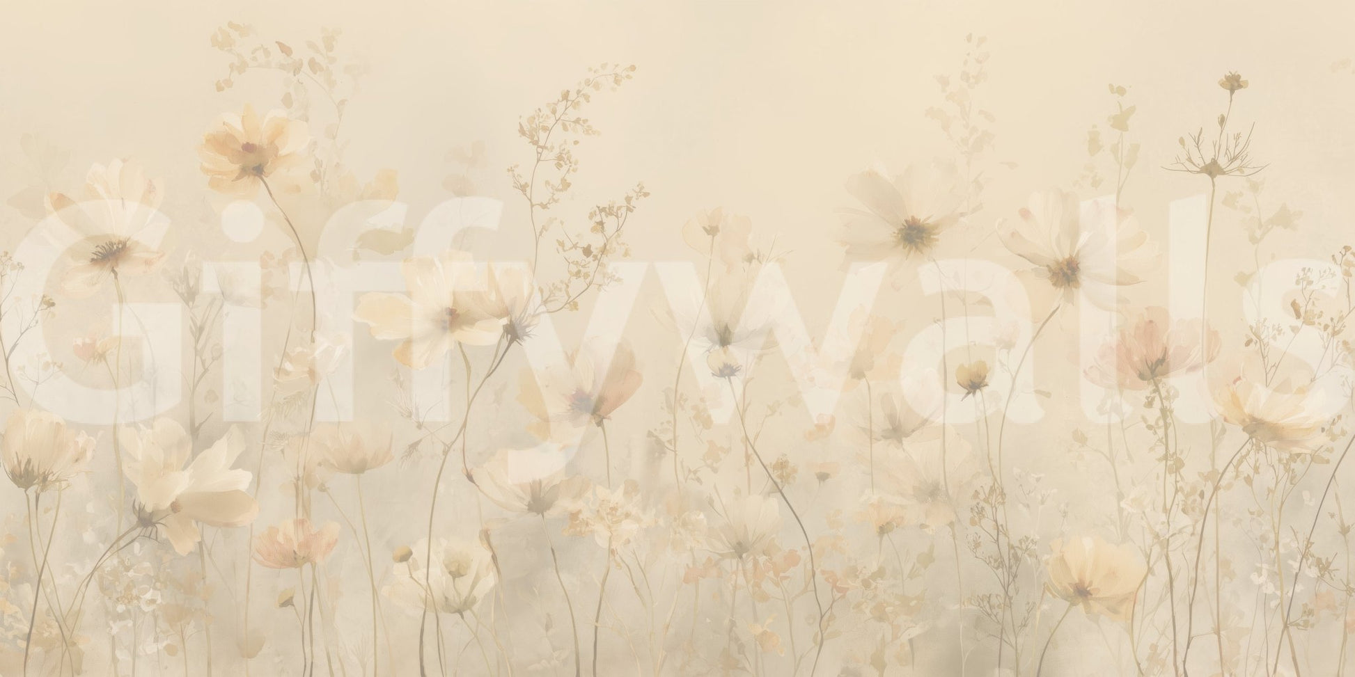 Poetic Soft Floral – Honey Wall Mural