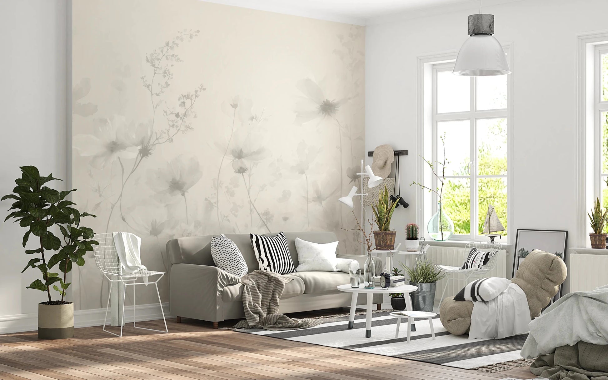 Poetic Soft Floral – Linen Wall Mural