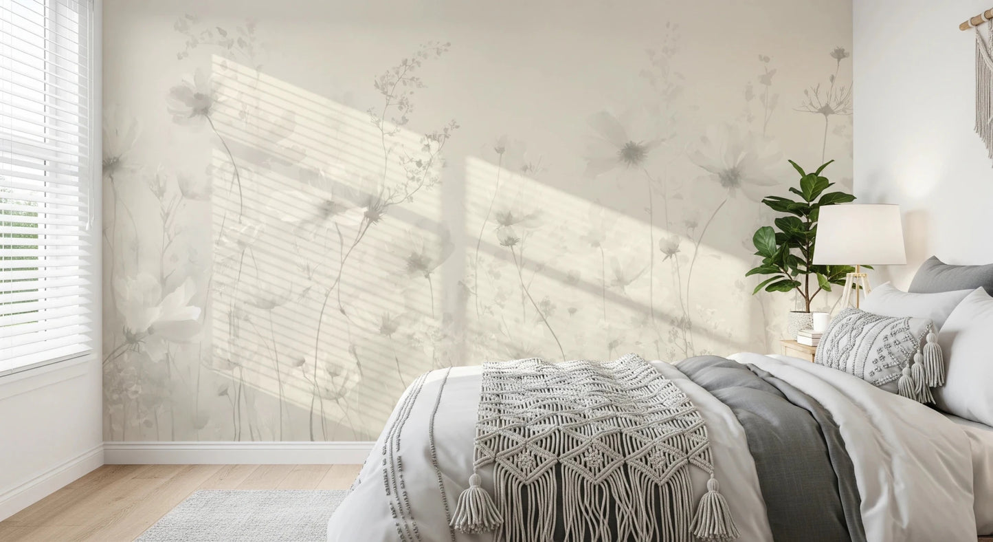 Poetic Soft Floral – Linen Wall Mural
