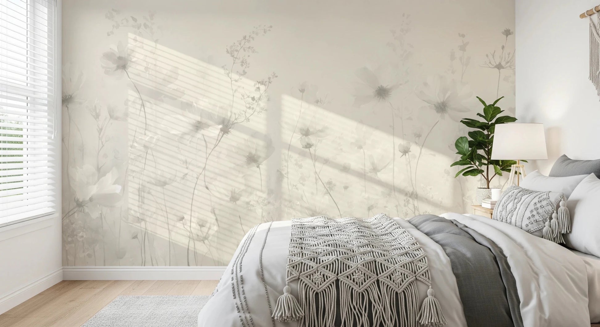 Poetic Soft Floral – Linen Wall Mural