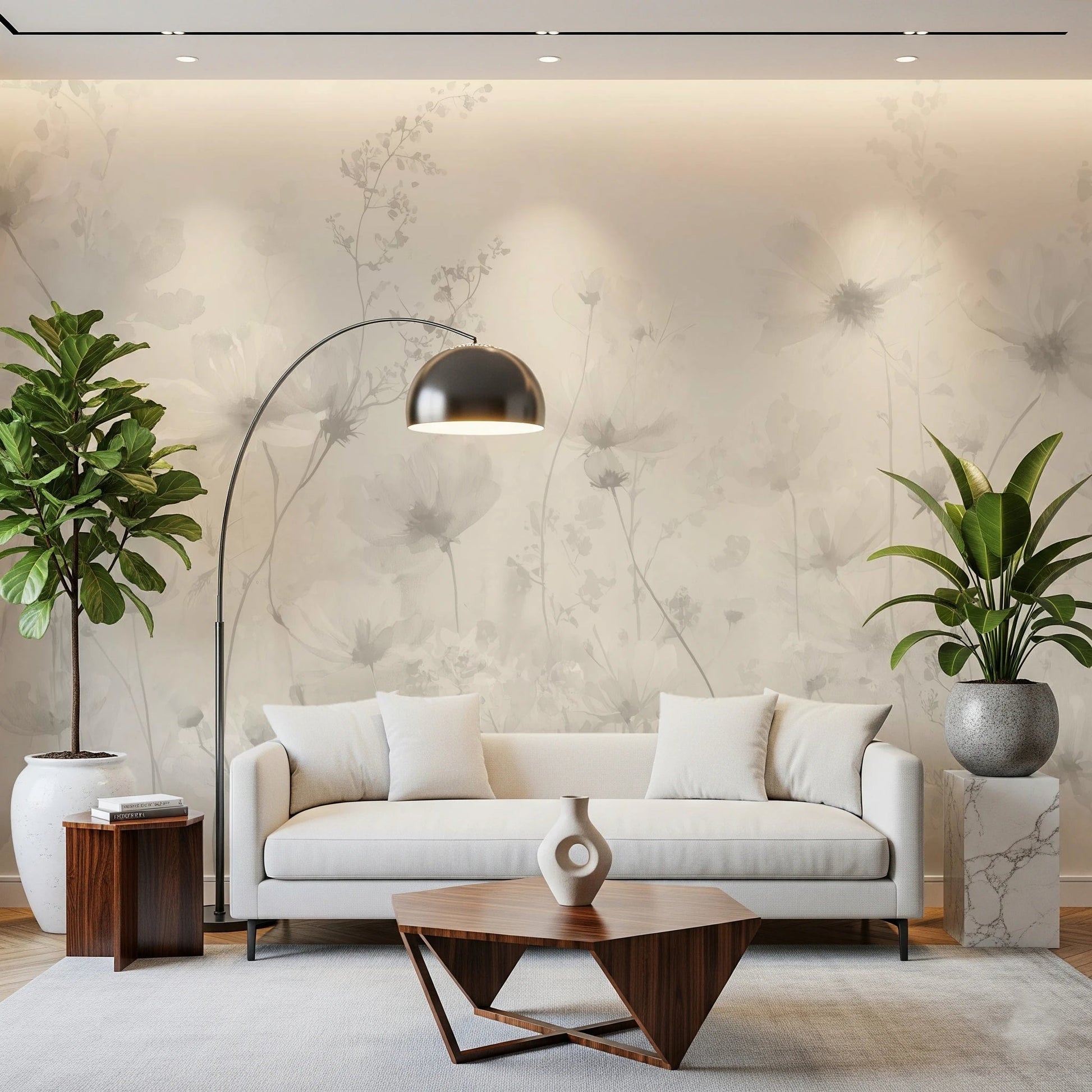 Poetic Soft Floral – Linen Wall Mural