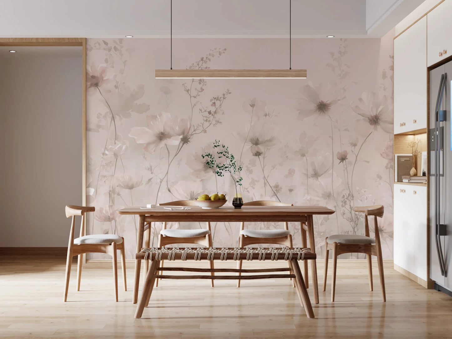 Poetic Soft Floral – Petal Dust Wall Mural