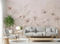 Poetic Soft Floral – Petal Dust Wall Mural